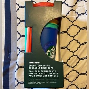 NWT! STARBUCKS COLOR CHANGING SUMMER PRIDE 2020 COLD CUPS REUSABLE 5 PACK 🌈